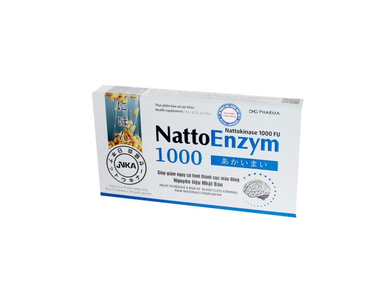 Viên uống cải thiện tình trạng thiếu máu não NattoEnzym 1000 (2 vỉ x 10 viên/hộp)